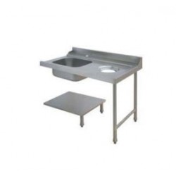 Table avec bac pour machines à capot panier 500 x 500 ou 600 x 500 - PAP712DVF